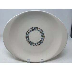 Canonsburg Pottery Temporama Oval Serving Platter Mid Century Modern Atomic Ring